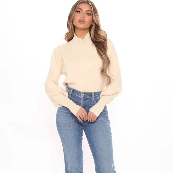 Fashion Nova Cream Sweater, Size XL - Picture 2 of 10